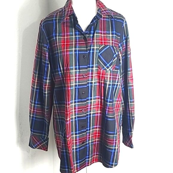Orvis Carefree Tartan Plaid Buttondown Oxford Shirt, Size 12 - Picture 3 of 10